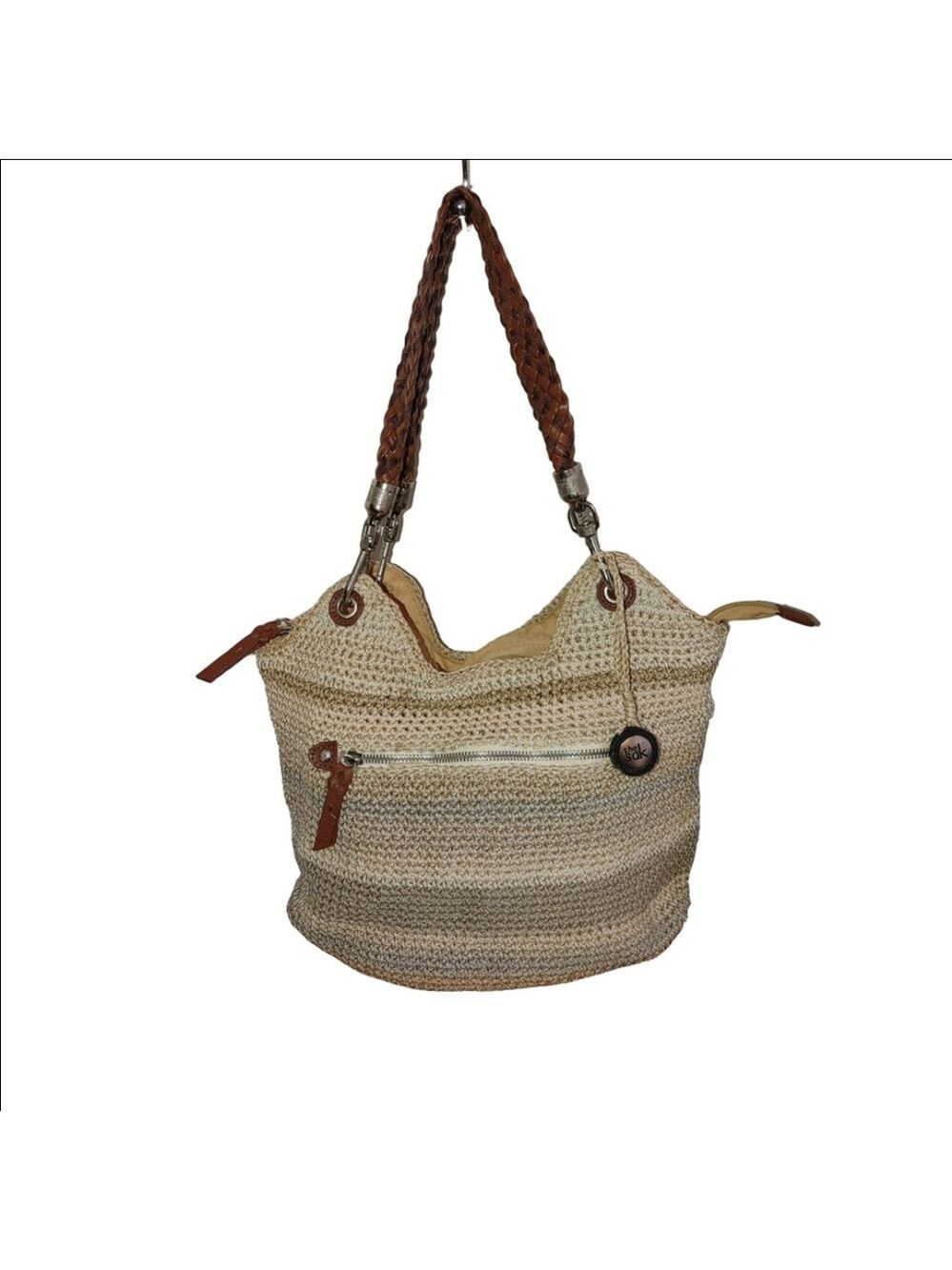 The Sak Indio Striped Crocheted Bucket Bag